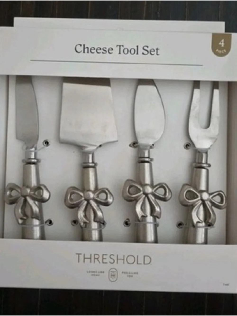 Threshold Silver Bow 4pc Cheese Tool Set Charcuterie